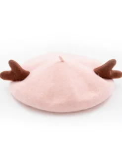 Hot Retro Stage Retro Solid Antlers Wool Berets