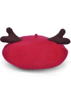 Hot Retro Stage Retro Solid Antlers Wool Berets