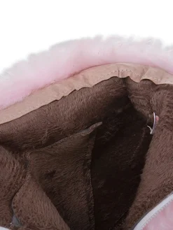 Online Retro Stage Retro Solid Furry Chunky Heel Short Boots