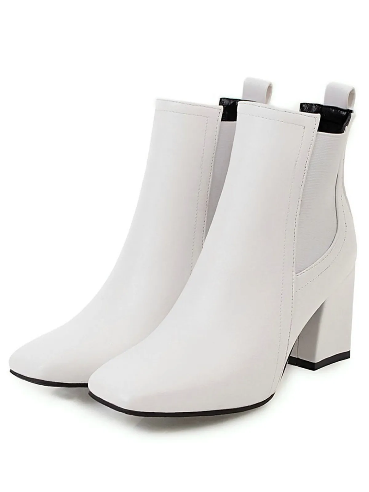 Best Retro Stage Retro Solid Thick Heel Short Boots