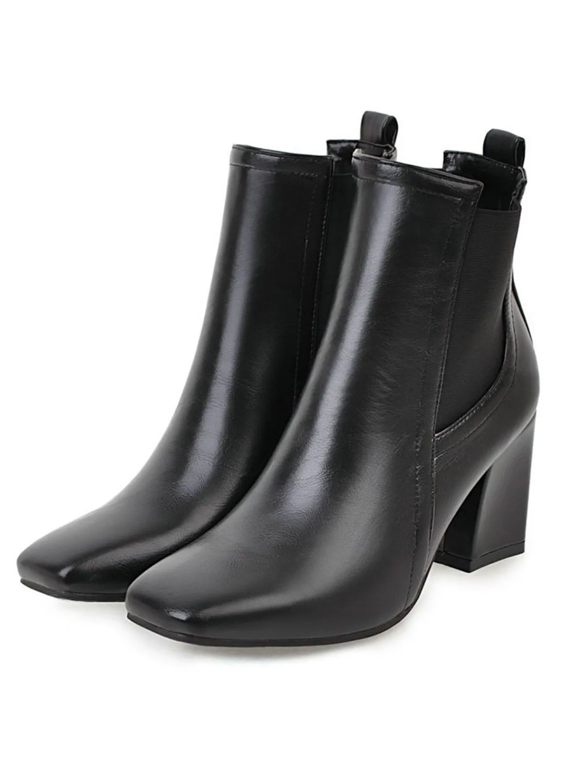 Best Retro Stage Retro Solid Thick Heel Short Boots