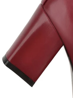 Best Retro Stage Retro Solid Thick Heel Short Boots