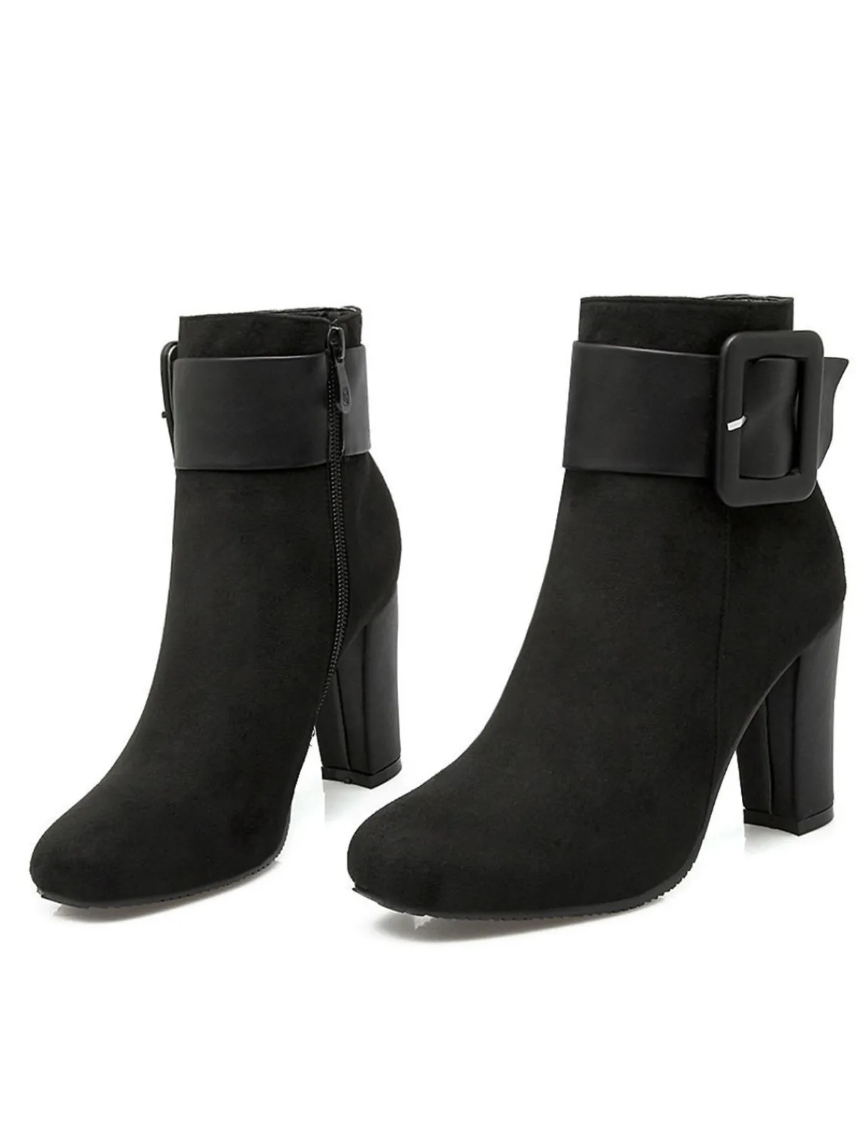 New Retro Stage Retro Solid Thick Heel Short Boots