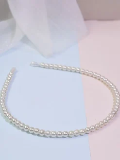 New Retro Stage Retro White Pearls Headband