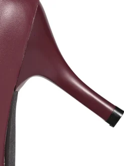 Fashion Retro Stage Retro Lace-Up Stiletto Shoes Wine Red