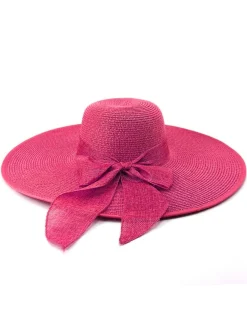 Sale Retro Stage Ribbon Wide Brim Raffia Sun Hat