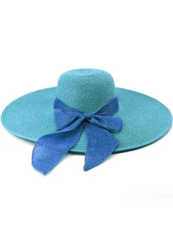 Hot Retro Stage Ribbon Wide Brim Raffia Sun Hat