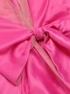 Hot Retro Stage 1960s Satin Solid Pencil Dress Rose Red