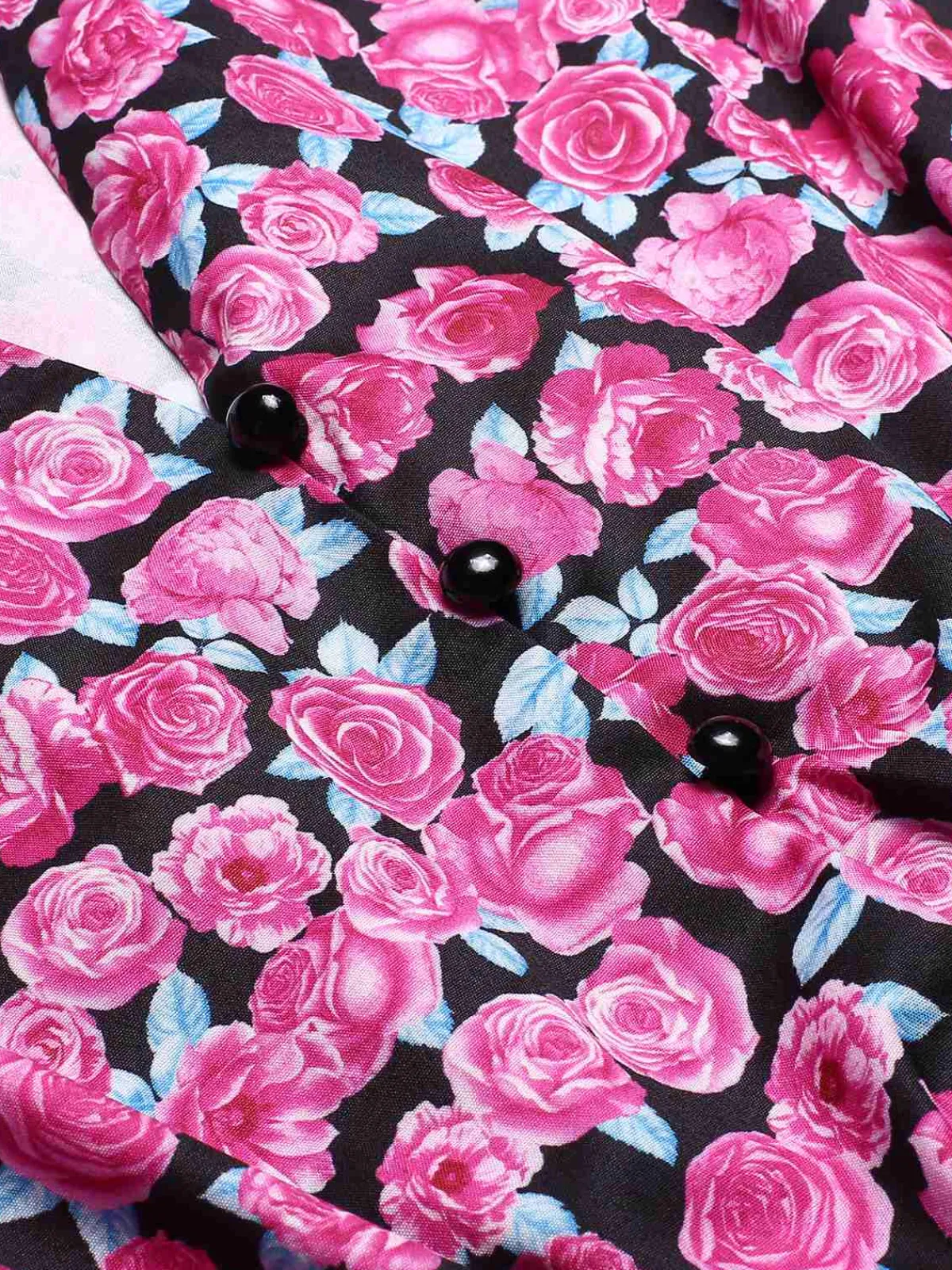 Hot Retro Stage 1940s Slit Roses V-Neck Dress Rose Red