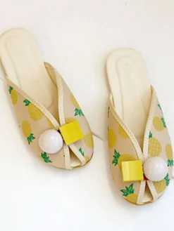 Online Retro Stage Round Toe Fruit Home Sandals