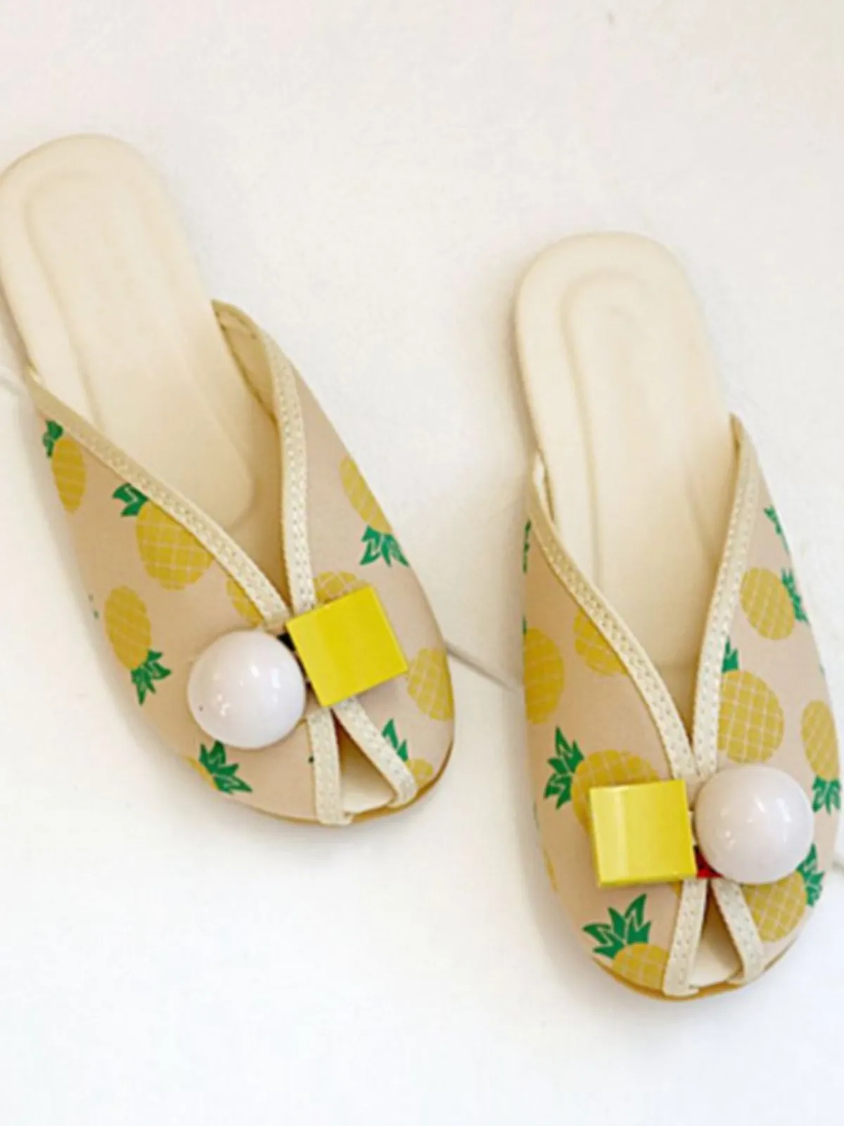 Online Retro Stage Round Toe Fruit Home Sandals