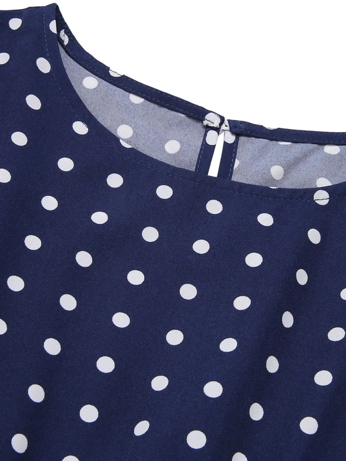 Best Retro Stage 1940s Polka Dots Belt Cap Dress Royal Blue