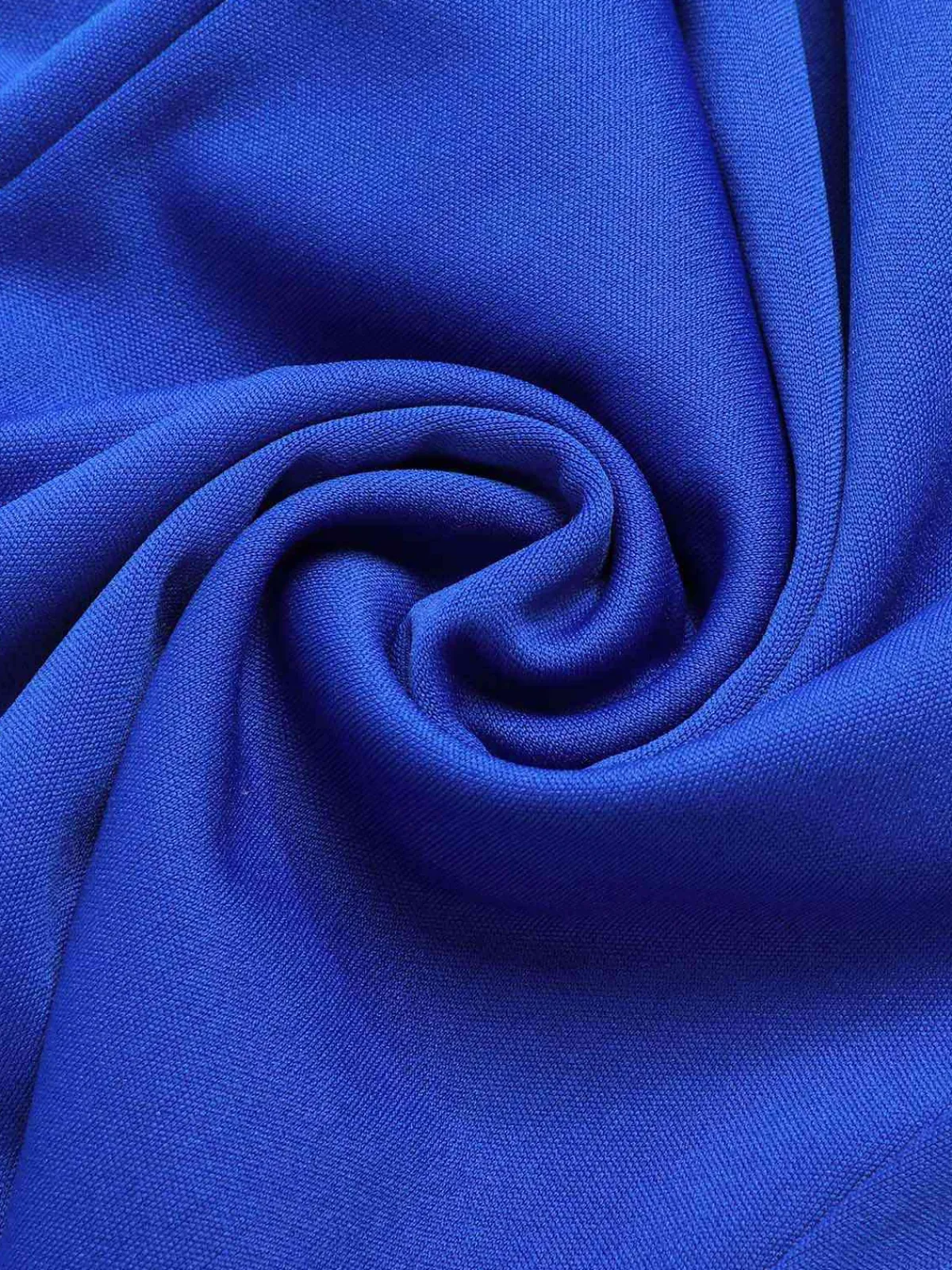 Best Retro Stage 1930s Tie Neck Jumpsuit Royal Blue