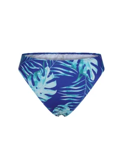New Retro Stage 1960s Tropical Plants Swimsuit Set Royal Blue