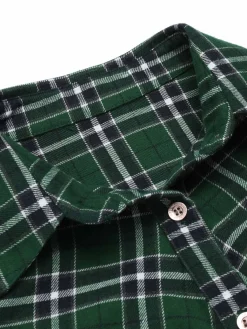Best Retro Stage 1950s 3/4 Sleeve Plaid Belt Dress