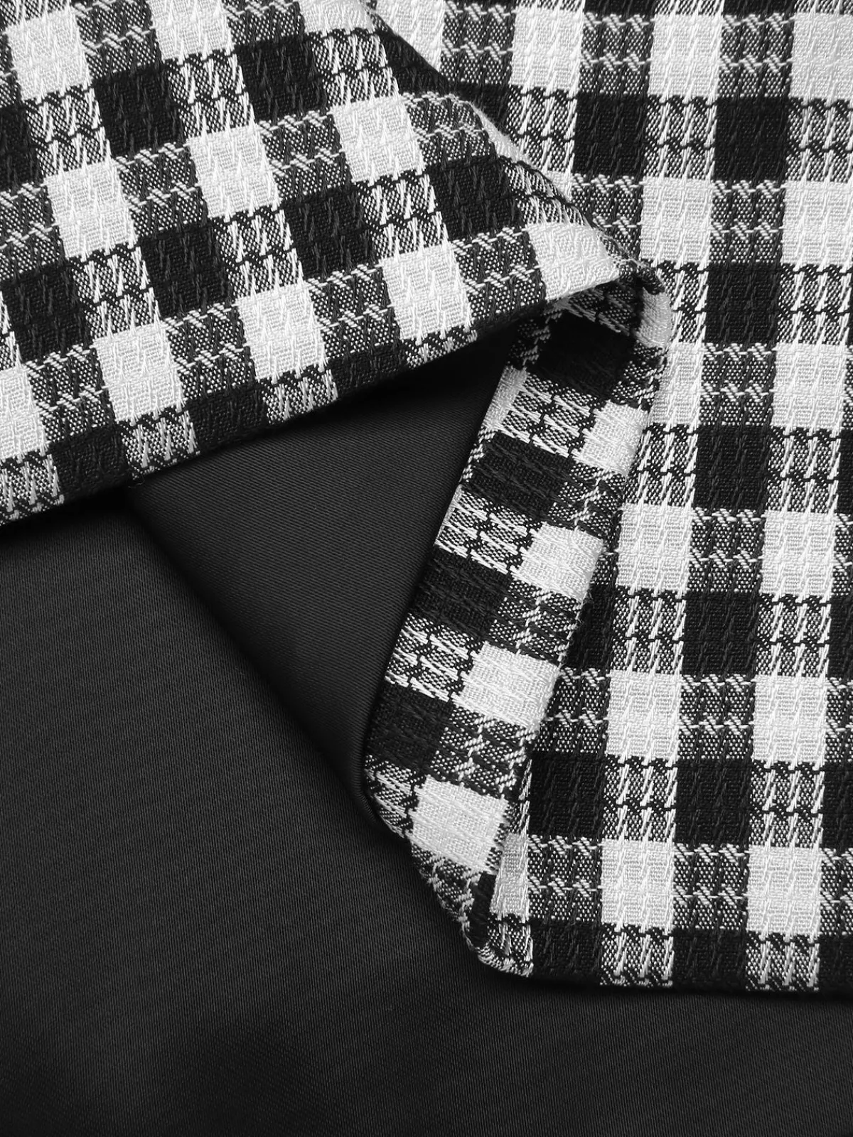 Hot Retro Stage 1960s Acetate Gingham Plaid Shift Dress Black