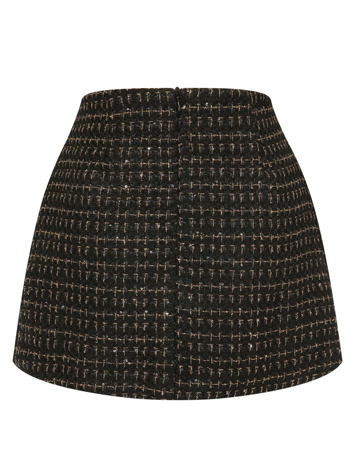 Fashion Retro Stage 1960s A-Line Button Solid Skirt