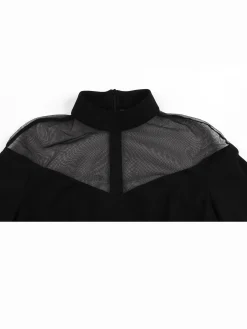 New Retro Stage 1950s Angel Sleeve Solid Swing Dress
