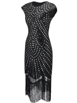 Discount Retro Stage 1920s Beaded Flapper Gatsby Dress