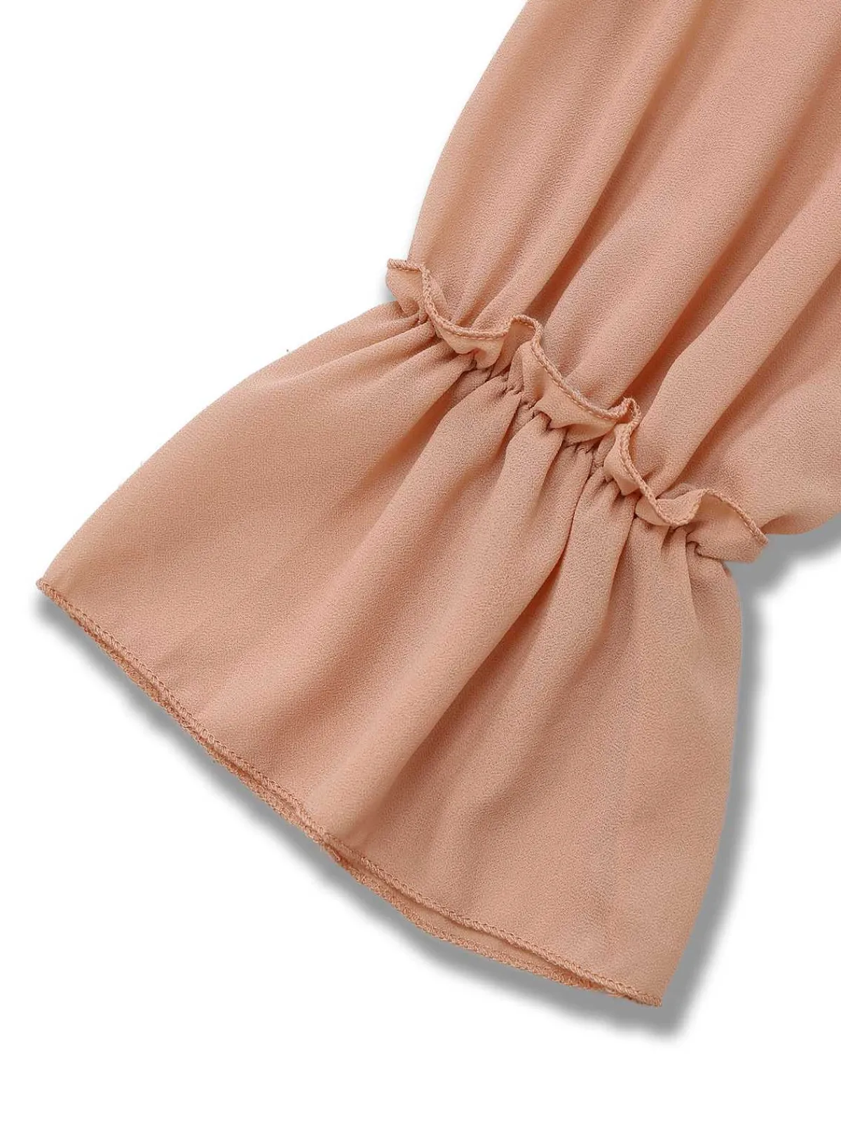 Discount Retro Stage 1970s Boho Cascading Ruffles Solid Blouse