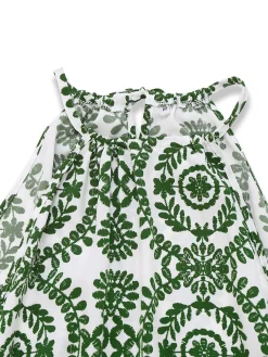 Online Retro Stage 1970s Boho Irregular Print Romper