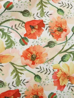Fashion Retro Stage 1950s Botanical Print Strap High Waist Dress