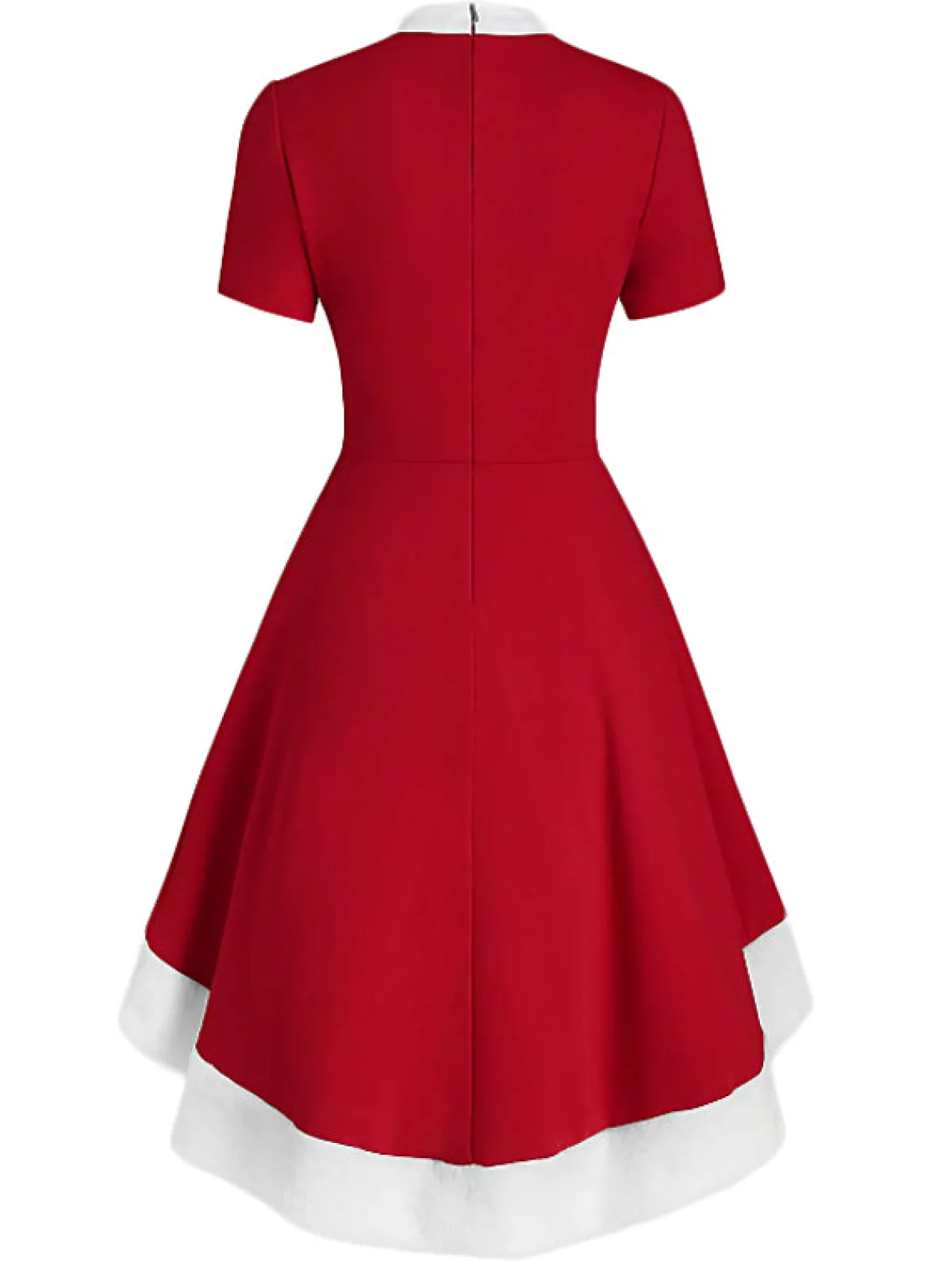 Discount Retro Stage 1950s Bowknot Collar Swing Dress Red