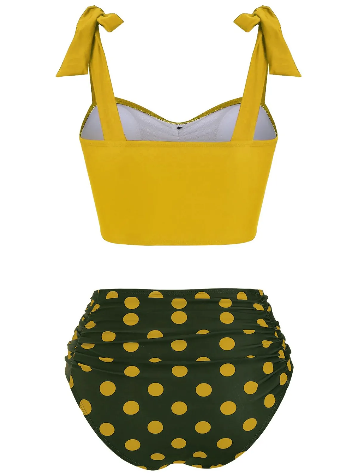 New Retro Stage 1950s Bowknot Spaghetti Strap Button Bikini