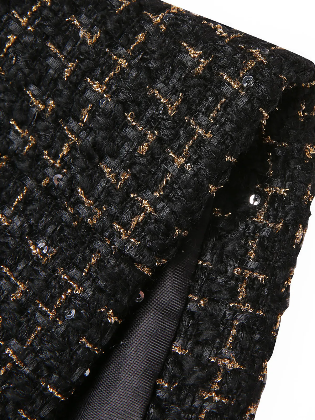 Clearance Retro Stage 1960s Button Tweed Long Sleeve Cropped Coat