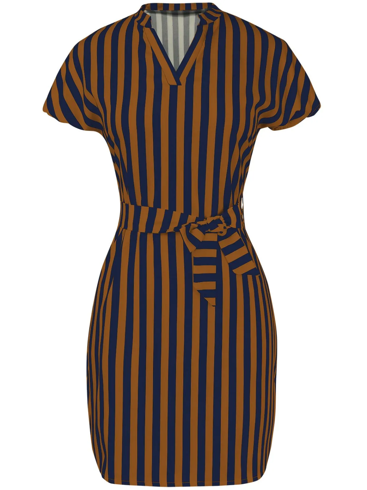 Outlet Retro Stage 1960s Cap Sleeve Vertical Stripe Pencil Dress