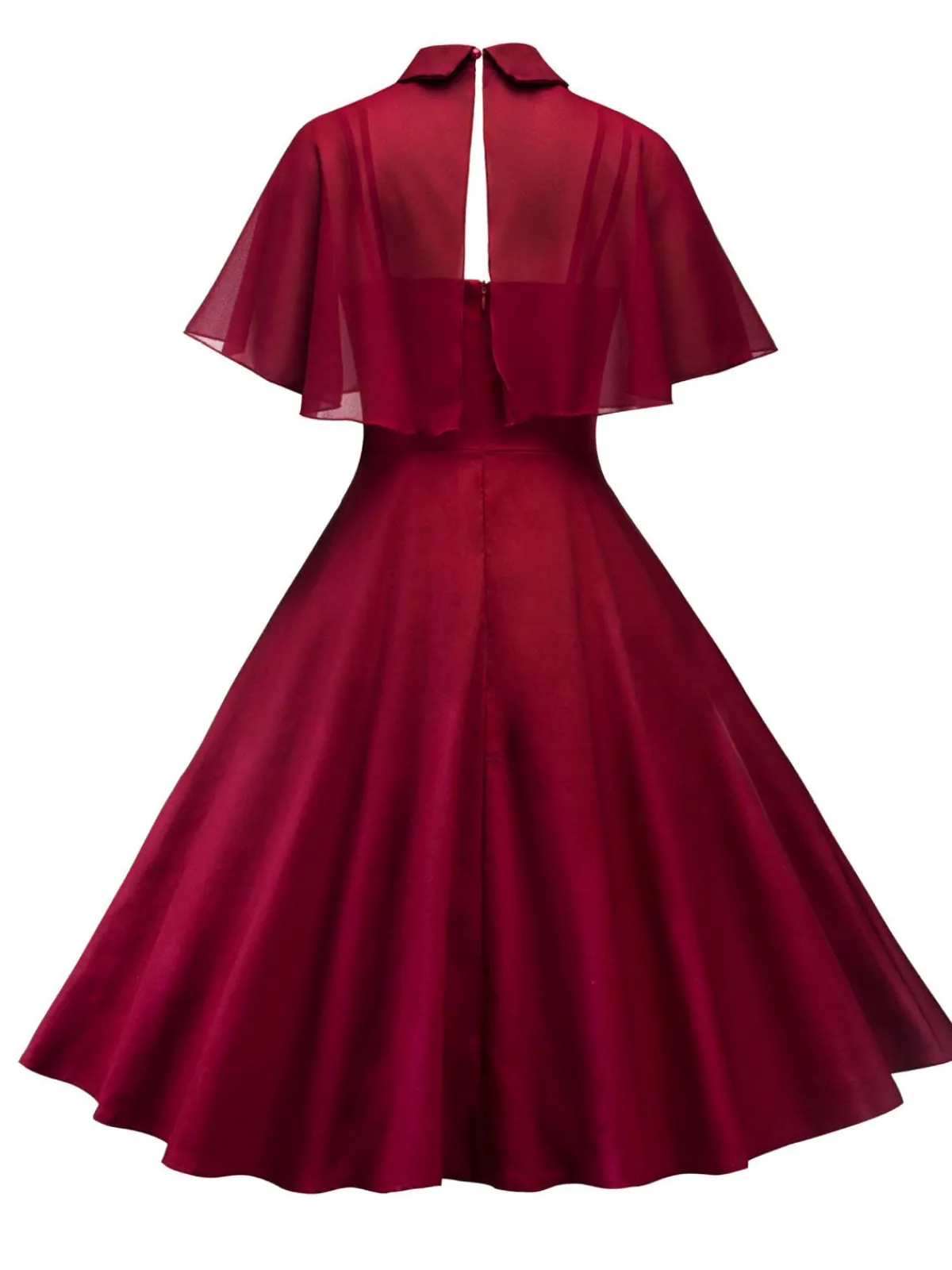 Sale Retro Stage 1950s Cape Patchwork Swing Dress