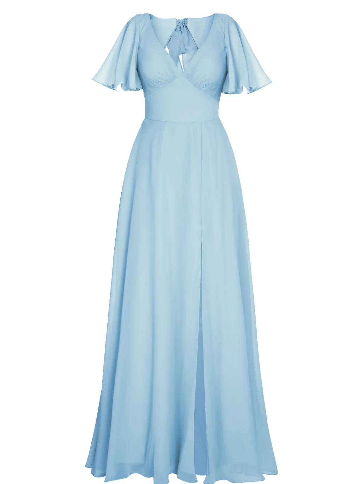 Discount Retro Stage 1950s Chiffon V-Neck Solid Vintage Dress
