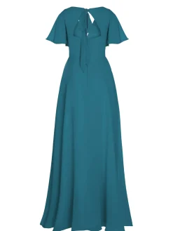 Discount Retro Stage 1950s Chiffon V-Neck Solid Vintage Dress