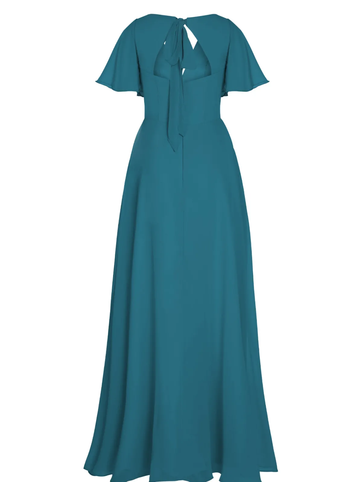 Discount Retro Stage 1950s Chiffon V-Neck Solid Vintage Dress
