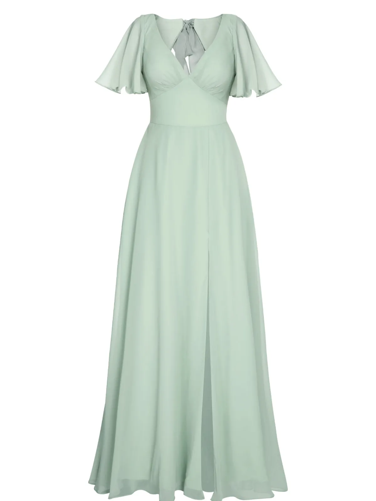 Discount Retro Stage 1950s Chiffon V-Neck Solid Vintage Dress