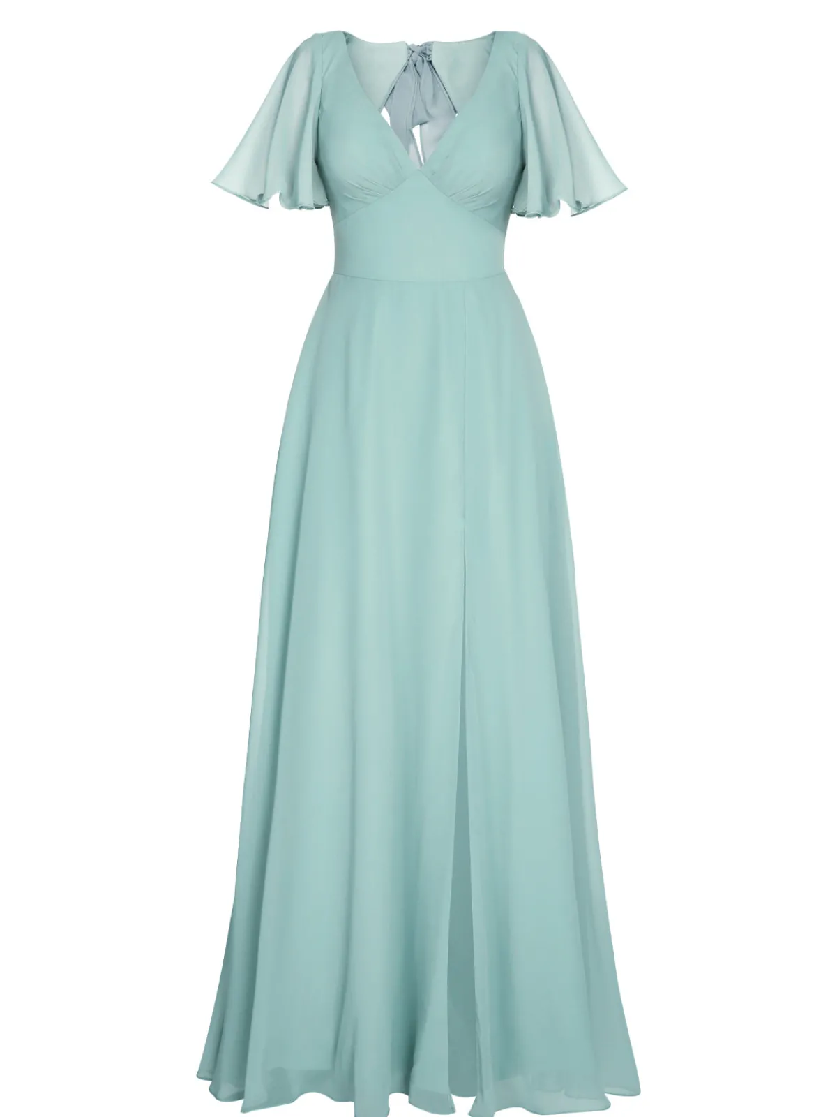 Discount Retro Stage 1950s Chiffon V-Neck Solid Vintage Dress