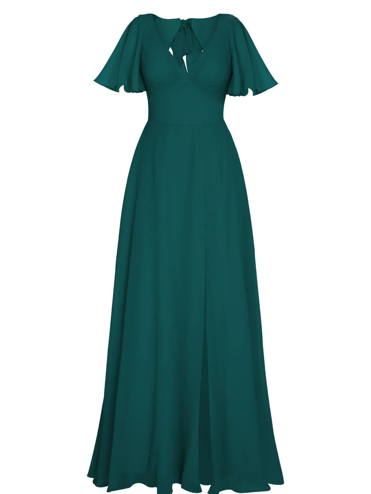 Discount Retro Stage 1950s Chiffon V-Neck Solid Vintage Dress