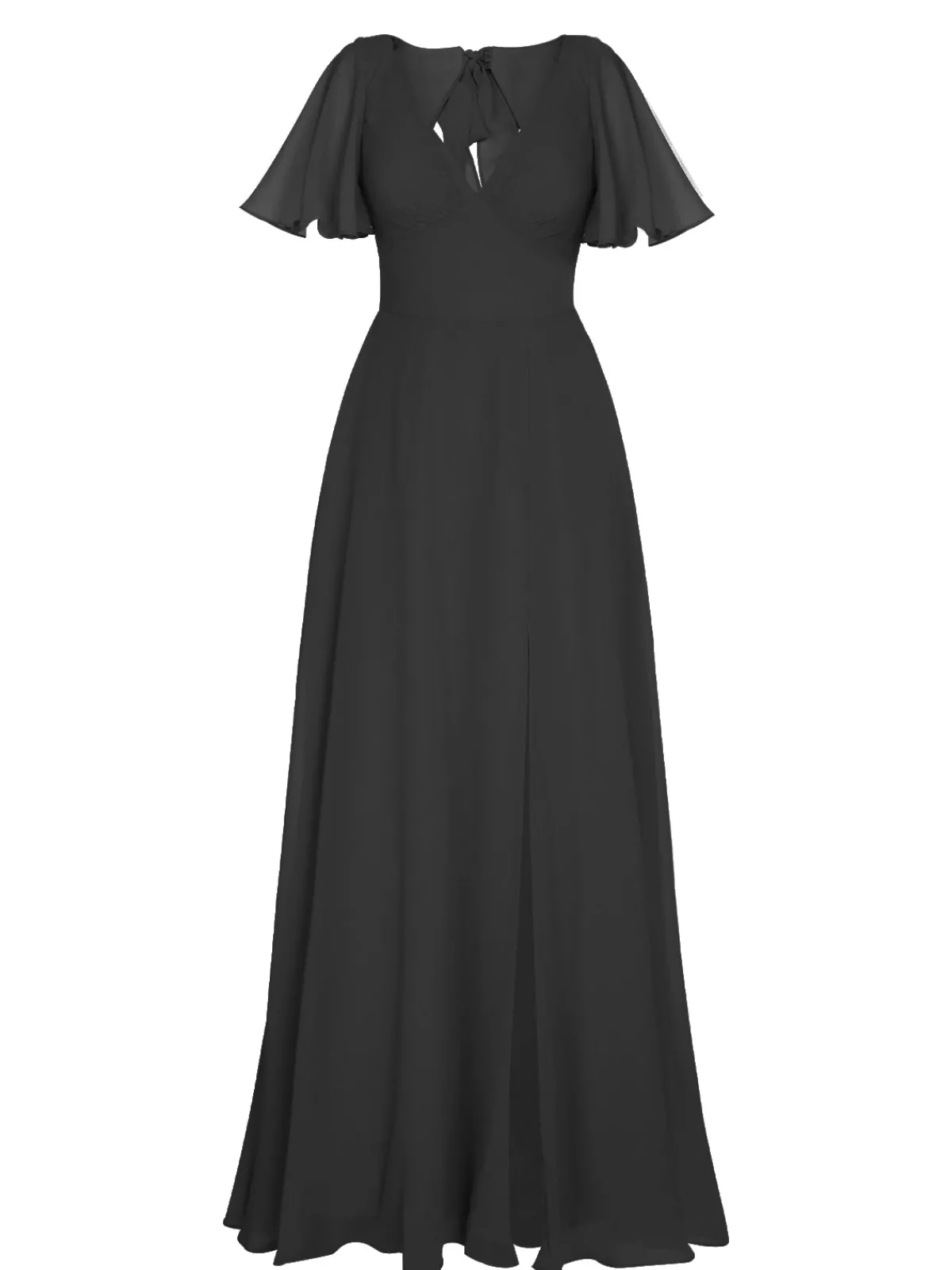 Discount Retro Stage 1950s Chiffon V-Neck Solid Vintage Dress