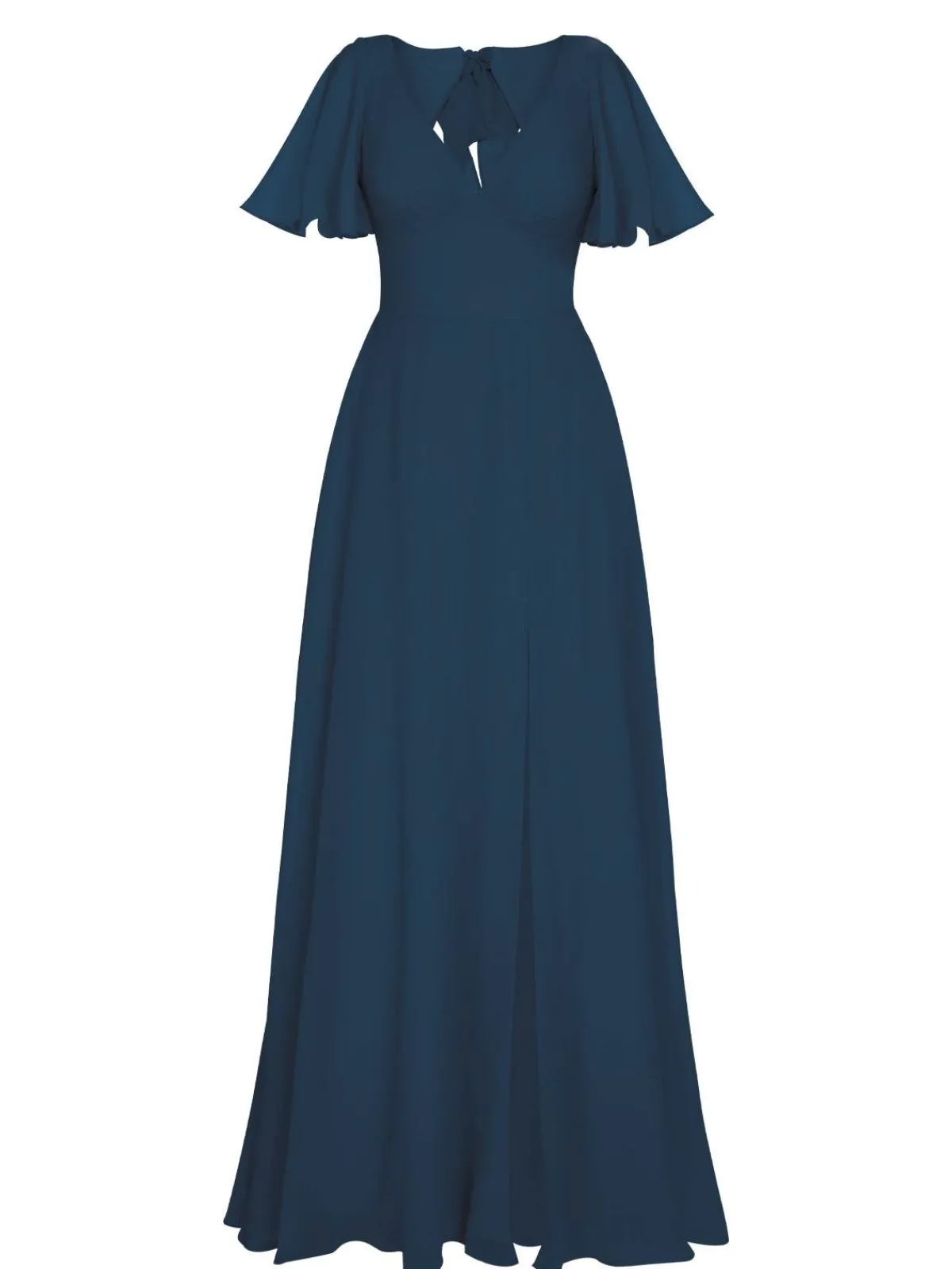 Discount Retro Stage 1950s Chiffon V-Neck Solid Vintage Dress