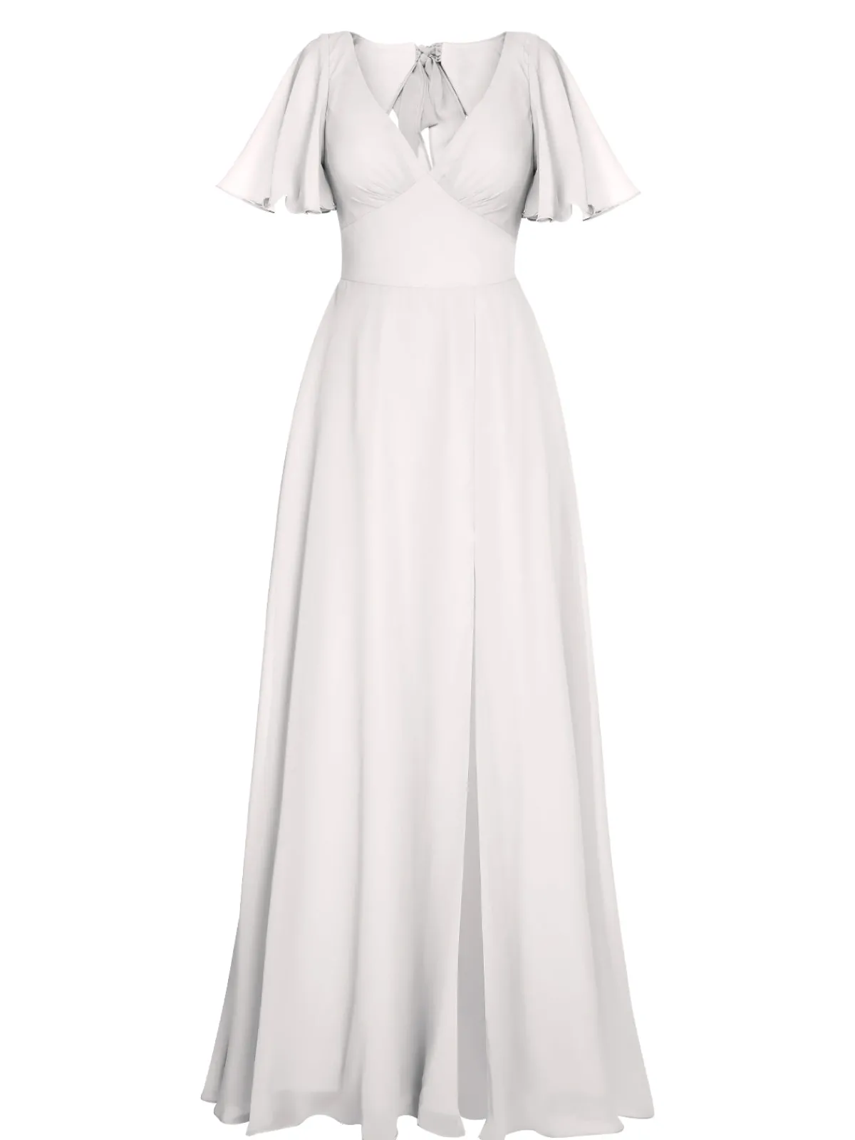 Discount Retro Stage 1950s Chiffon V-Neck Solid Vintage Dress