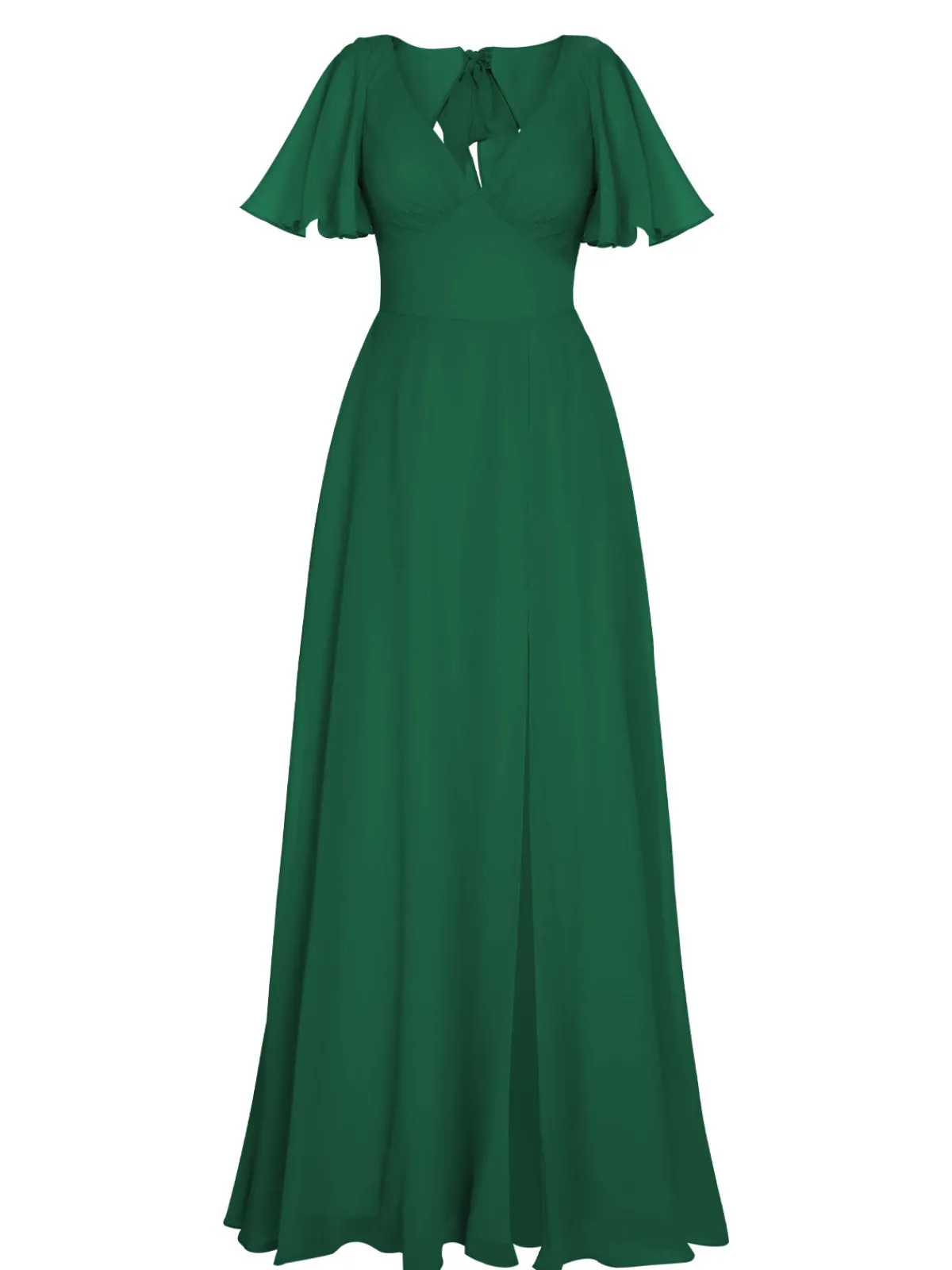 Discount Retro Stage 1950s Chiffon V-Neck Solid Vintage Dress