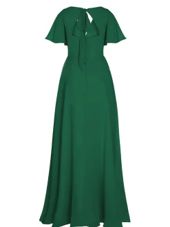 Discount Retro Stage 1950s Chiffon V-Neck Solid Vintage Dress