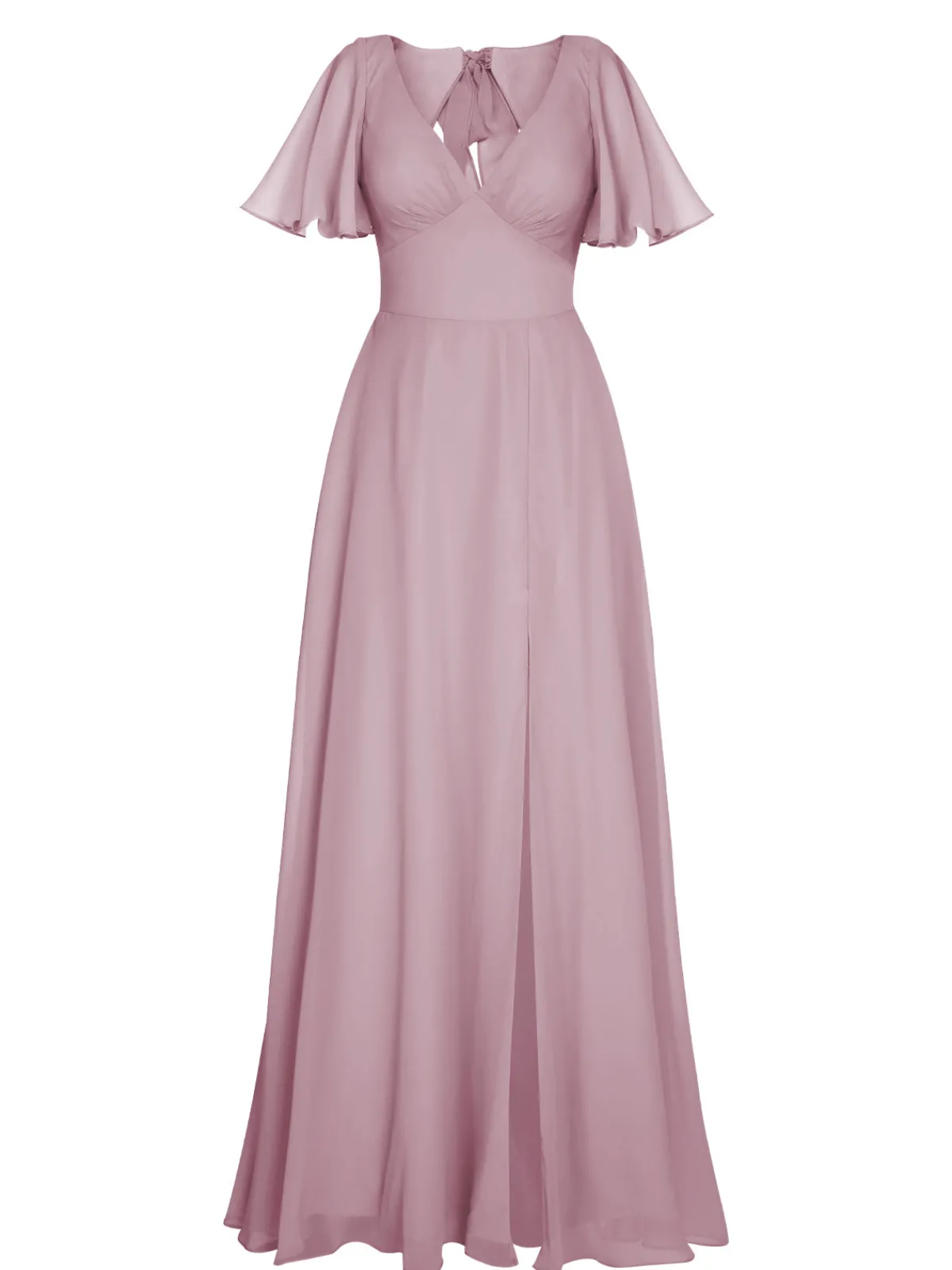 Discount Retro Stage 1950s Chiffon V-Neck Solid Vintage Dress
