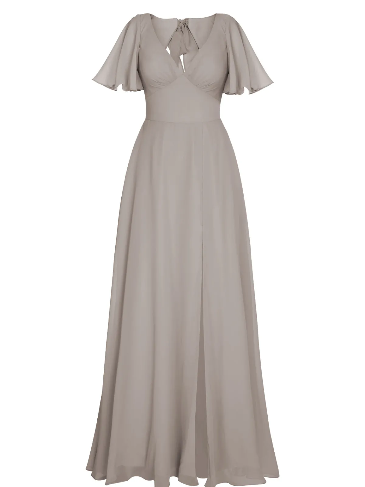 Discount Retro Stage 1950s Chiffon V-Neck Solid Vintage Dress