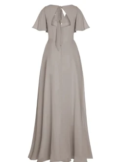 Discount Retro Stage 1950s Chiffon V-Neck Solid Vintage Dress