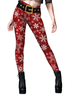 Fashion Retro Stage 1960s Christmas Printed Cute Leggings