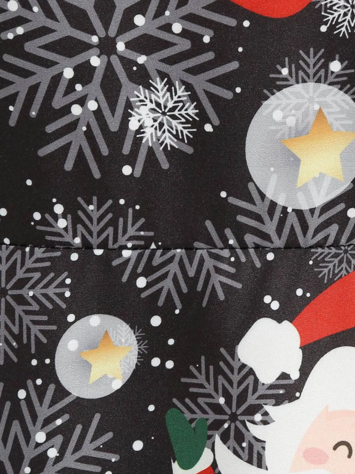 Best Retro Stage 1950s Christmas Santa Claus Lace Patchwork Dress Black