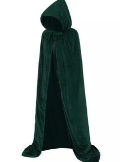 Best Retro Stage 1950s Christmas Solid Long Hooded Cape
