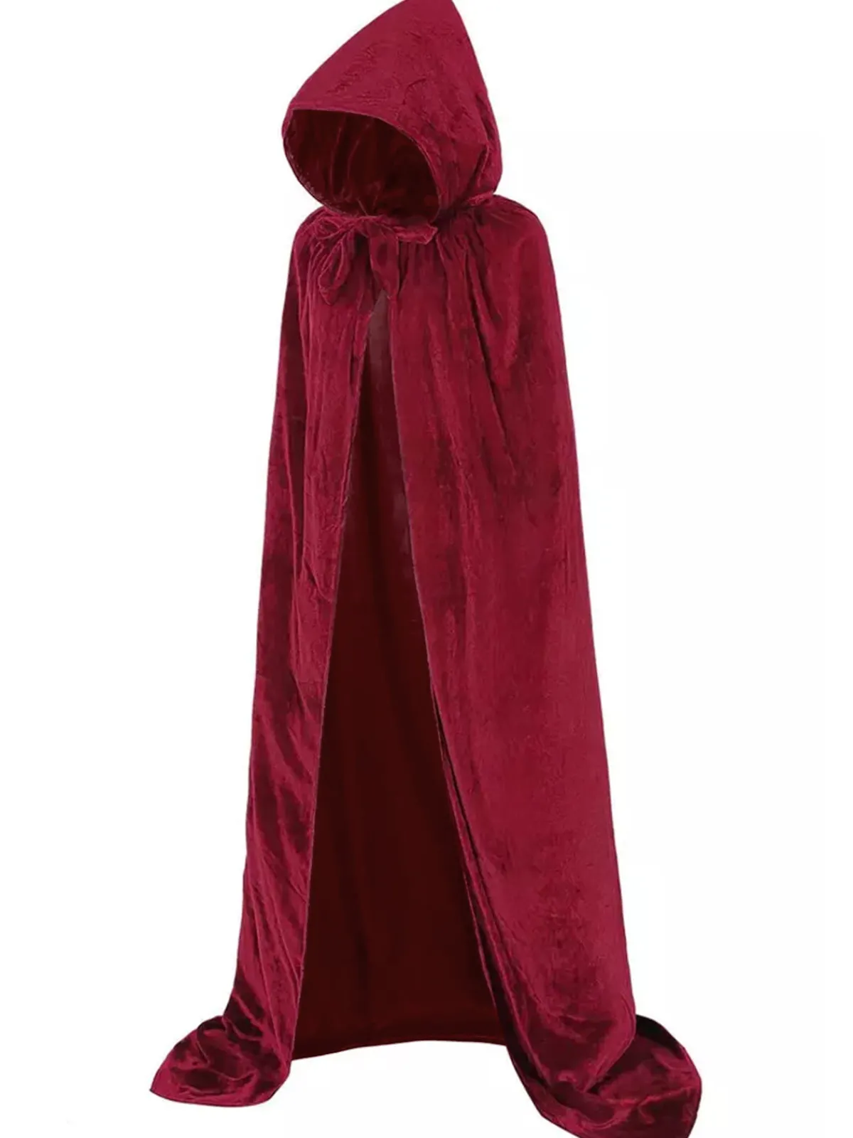 Best Retro Stage 1950s Christmas Solid Long Hooded Cape