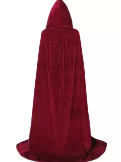 New Retro Stage 1950s Christmas Solid Long Hooded Cape